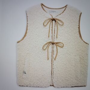 Commense Cream and Tan Sherpa Vest